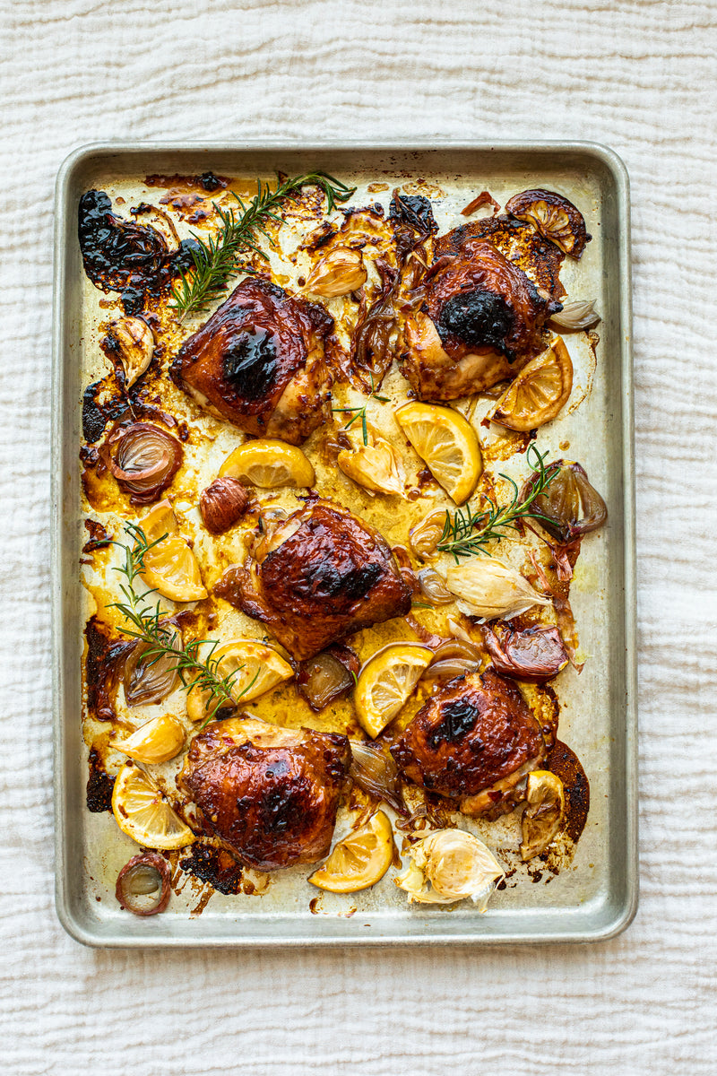This OMG! Sambal winner sheet pan chicken marinade is super easy to pull together with just three key ingredients. It can be adapted to fish (like salmon) and firm tofu as well. 