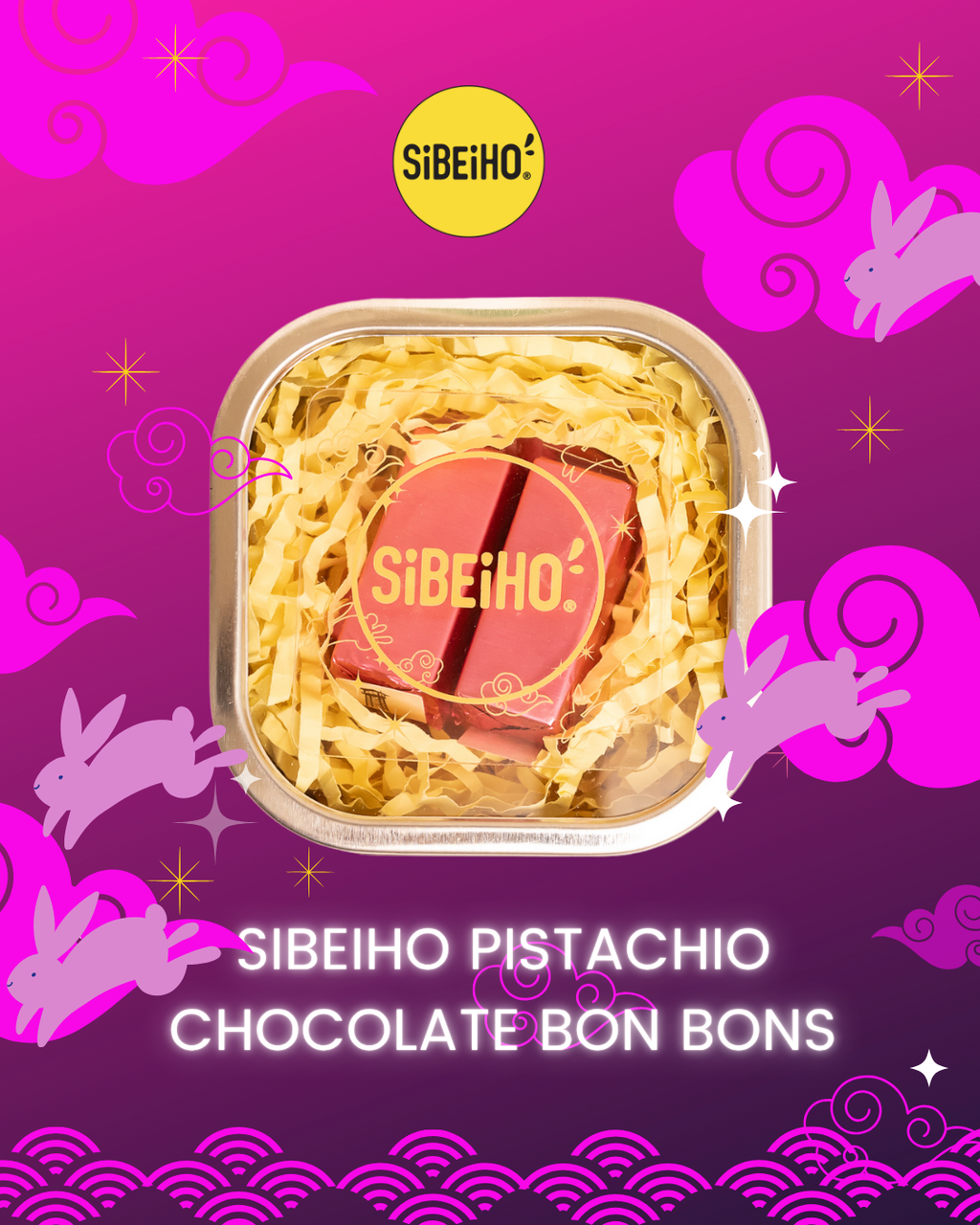 Sibeiho Pistachio Bon Bons with OMG! Sambal Kachang spice. Celebrate Mid Autumn's Festival. Collaboration with Ranger Chocolate. Decadent Chocolate treat. 