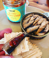 AF Chili Chunka Sambal with Tinned Fish and crackers. 100% natural. Bon Appetit. Eater. Gifts 